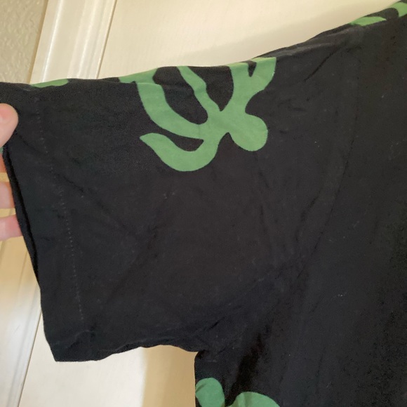 🌞Sunset Rose Short Sleeve Black w/Green Turtle Hawaiian Style Maxi Dress A - Picture 3 of 6